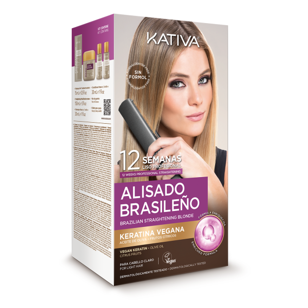 Alisado Brasileño Keratina Vegana para Cabello Rubio Kit