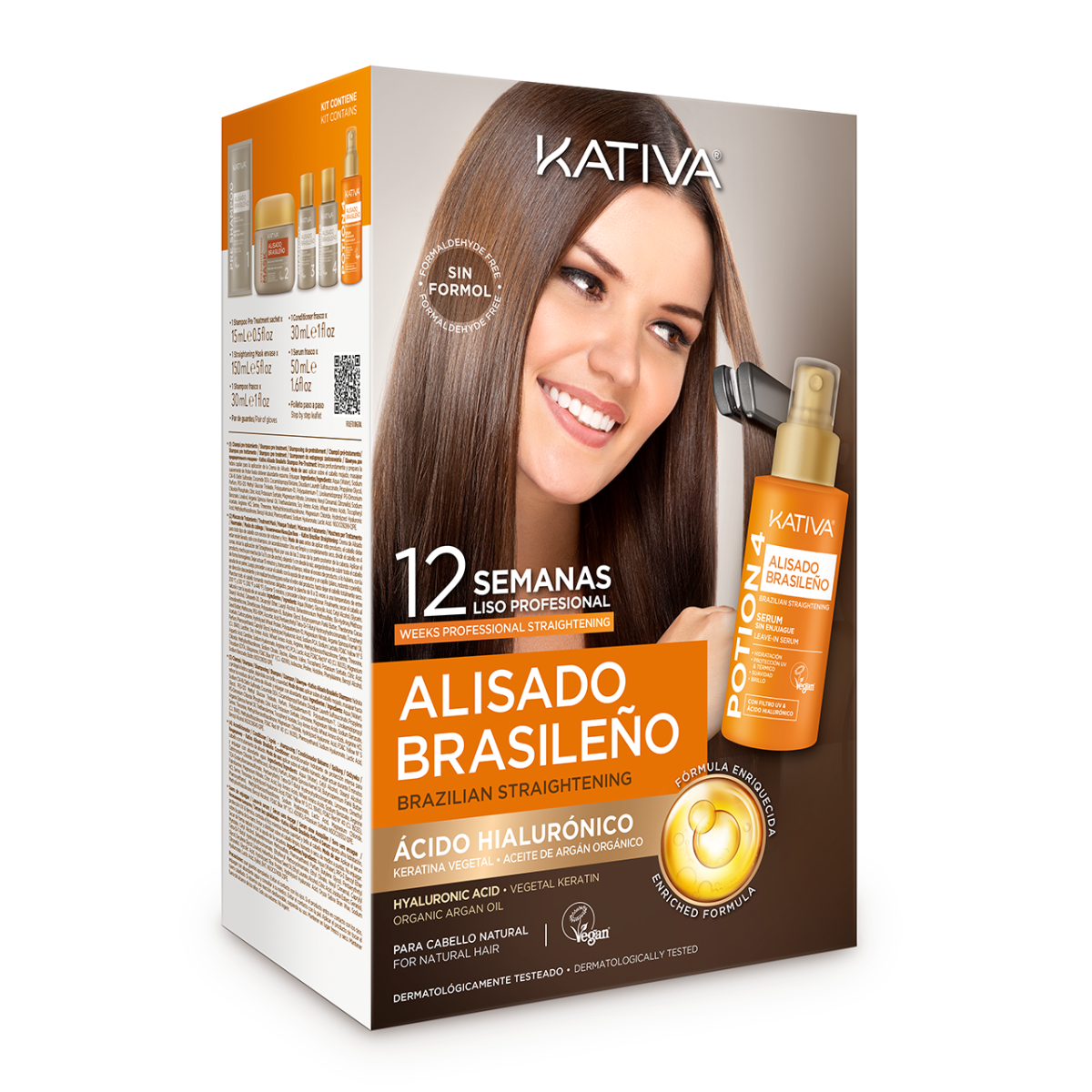 Alisado Brasileño Keratina Vegana + Ácido Hyalurónico para Cabello Natural / no procesado Premium Kit - Imagen 1
