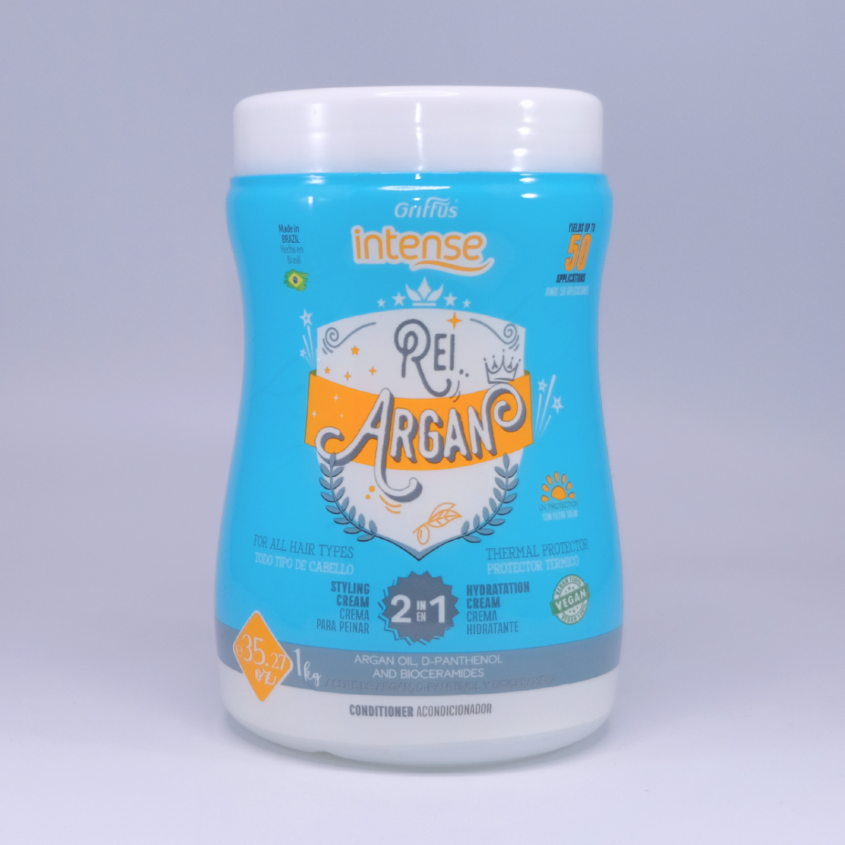 Máscara Vegana 2 en 1 (Crema para peinar e hidratar) Rei de Argan Todo tipo de Cabello - Imagen 1